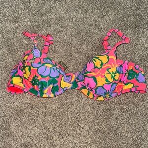 Wild Fable Pink and Yellow Floral Bikini Top